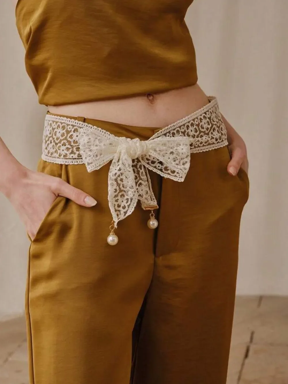 Lace Bow Waist Belt P114